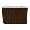 Mondiaz JOYA-DLUX Meuble de salle de bains 61,6cm - arrondi gauche couleur Noyer - Vasque FAYE position Droite 1 trou de robinet couleur Glace SW1422371