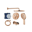 Grohe Grohtherm Ensemble de douche pluie - encastrable - pommeau rond - douchette ronde - bras mural courbé - warm sunset SW1235164