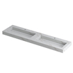 INK Pitch wastafel - 180x45x9cm - 2 wasbakken - 2 kraangaten - drain keramiek Calacatta mat SW693554