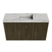 Mondiaz JOYA-DLUX 70cm meuble de salle de bains - couleur Shadow - Vasque FAYE position Milieu 1 trou de robinet couleur Glace. SW1422731