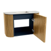 Mondiaz JOYA-DLUX Meuble de salle de bains 63.2cm - arrondi gauche et droite couleur Oak - Vasque FAYE position Milieu Sans trou de robinet couleur Opalo SW1422166