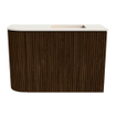 Mondiaz JOYA-DLUX 61.6cm toiletmeubel - ronding links kleur Walnut - Wastafel FAYE positie Rechts 1 kraangat kleur Meli. SW1426243