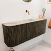Mondiaz JOYA-DLUX Meuble de salle de bains 113,2cm - arrondis gauche et droite couleur Shadow - Vasque FAYE position Milieu Sans trou de robinet couleur Frappe SW1422718