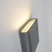 QAZQA Batt wandlamp - 11.5x9x3cm - incl. LED - IP65 - mat donkergrijs SW1187195