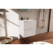 Nemo Go Ensemble de meuble - 60x65x45.5cm - 2 tiroirs - sans poignée - 1 vasque Blanc brillant - 1 trous de robinet - avec miroir - MDF standard white SW911699
