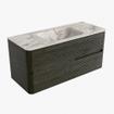 Mondiaz CIRO-DLUX Badkamermeubelset - 110x45x50cm - Solid surface wastafel Frappe - 1 wasbak Midden - zonder kraangaten - 2 lades - Shadow SW1532000