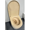 FugaFlow Eccelente Pietra Swirl Ensemble WC suspendu - 36,5x53,0cm - chasse profonde - sans rebord - abattant slim à fermeture douce - beige SW1469376