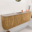 Mondiaz JOYA-DLUX 123.2cm toiletmeubel - ronding links en rechts kleur Oak - Wastafel FAYE positie Midden 1 kraangat kleur Saba. SW1424228