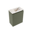 MONDIAZ TURE-DLUX Meuble toilette - 40cm - Army - EDEN - vasque Frappe - position droite - 1 trou de robinet SW1102639