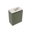 MONDIAZ TURE-DLUX Meuble WC 40 cm Army. EDEN lavabo Frappe position droite. Avec 1 trou de robinet. SW1102639