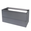 INK Wastafelonderkast - 100x45x52cm - 2 lades - greeploos - MDF lak - Mat grijs SW21249