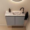 MONDIAZ TURE-DLUX Meuble toilette - 60cm - Smoke - EDEN - vasque Glace - position droite - 1 trou de robinet SW1103563