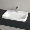 Villeroy & boch architectura lavabo à encastrer 60x45x17cm rectangle 1 trou pour robinet sans trou de trop-plein blanc alpin gloss ceramic+ SW762330