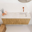 Mondiaz JOYA-DLUX 90cm meuble de toilette - couleur Oak - Vasque FAYE position Droite Sans trou de robinet couleur Ostra. SW1422205