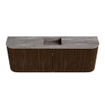 Mondiaz JOYA-DLUX 113.2cm toiletmeubel - ronding links en rechts kleur Walnut - Wastafel FAYE positie Midden 1 kraangat kleur Oza. SW1424608
