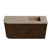 Mondiaz JOYA-DLUX Meuble de salle de bains 81,6cm - arrondi gauche couleur Noyer - Vasque FAYE position Droite Sans trou de robinet couleur Arena SW1424362