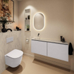 MONDIAZ TURE-DLUX Meuble de WC 120 cm Cale. EDEN lavabo Opalo position gauche. Sans trou de robinet. SW1104235
