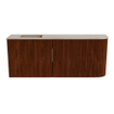 Mondiaz JOYA-DLUX Meuble de salle de bains - 101,6 cm - arrondi droit couleur Ruby - Vasque FAYE position Gauche Sans trou de robinet couleur Saba SW1425628