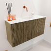 Mondiaz JOYA 80cm meuble de salle de bains - couleur Dusk - Vasque FAYE position Milieu Sans trou de robinet couleur Talc. SW1421600