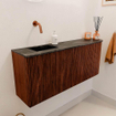 Mondiaz JOYA-DLUX 101.6cm toiletmeubel - ronding rechts kleur Ruby - Wastafel FAYE positie Links Zonder kraangat kleur Lava. SW1423660