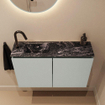 MONDIAZ TURE-DLUX Meuble de toilettes 80 cm Greey. Lavabo EDEN Lava position gauche. Avec 1 trou de robinet. SW1103859