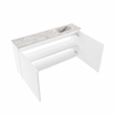 MONDIAZ TURE-DLUX Meuble de toilettes 100 cm Talc. Lavabo EDEN Glace position à droite. Sans trou de robinet. SW1103117