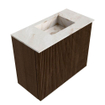 Mondiaz JOYA-DLUX 50cm meuble de toilette - couleur Walnut - Vasque FAYE position Droite Sans trou de robinet couleur Frappe. SW1422305