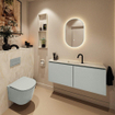 MONDIAZ TURE-DLUX meuble de toilettes 120 cm Greey. Lavabo EDEN Ostra position milieu. Avec 1 trou de robinet. SW1104892