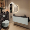 MONDIAZ TURE-DLUX meuble de toilettes 120 cm Greey. Lavabo EDEN Lava position gauche. Avec 1 trou de robinet. SW1103808