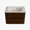 Mondiaz CIRO-DLUX Ensemble de meubles de salle de bains - 70x45x50cm - Vasque solid surface Frappe - 1 lavabo central - 1 trou de robinet - 2 tiroirs - Noyer SW1530299