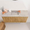 Mondiaz JOYA-DLUX 80cm toiletmeubel - kleur Oak - Wastafel FAYE positie Midden 1 kraangat kleur Glace. SW1421981