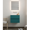 Mondiaz VICA Ensemble de meuble de salle de bain - 60cm - meuble sous-vasque smag - 2 tiroirs - lavabo moon milieu - sans trou de robinet XL version 60cm haut SW1090223