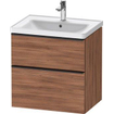 Duravit D-neo Meuble sous vasque 63.4x45.2x62.5cm 2 tiroirs Noyer mat SW640767