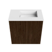 Mondiaz JOYA 40cm meuble de toilette - couleur Walnut - Vasque FAYE position Droite Sans trou de robinet couleur Talc SW1421242