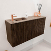 Mondiaz JOYA-DLUX Meuble de salle de bains 80cm - couleur Walnut - Vasque FAYE position Gauche 1 trou de robinet couleur Arena SW1424328