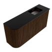Mondiaz JOYA 81.6cm meuble de toilette - arrondi gauche couleur Walnut - Vasque FAYE position Droite 1 trou de robinet couleur Urban. SW1421357