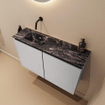 MONDIAZ TURE-DLUX Meuble toilette - 80cm - Plata - EDEN - vasque Lava - position gauche - sans trou de robinet SW1103961