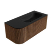 MONDIAZ KURVE 105cm Meuble salle de bain avec module 25 G - couleur Walnut - 1 tiroir - 1 porte - vasque BIG SMALL droite - 1 trou de robinet - Urban SW1138483