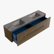 Mondiaz CIRO-DLUX Meuble de salle de bains - 180x45x50cm - Plan vasque solid surface Oza - 2 vasques Double - 2 trous de robinetterie - 4 tiroirs - Dusk SW1533308