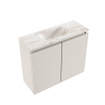 MONDIAZ TURE-DLUX Meuble toilette - 60cm - Linen - EDEN - vasque Frappe - position centrale - 1 trou de robinet SW1102844