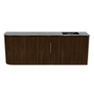 Mondiaz JOYA-DLUX Meuble de salle de bains 111.6cm - arrondi gauche couleur Walnut - Vasque FAYE position Droite 1 trou de robinet couleur Lava SW1422483