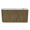 Mondiaz JOYA-DLUX Meuble de toilette 81,6cm - arrondi gauche couleur Dusk - Vasque FAYE position Droite 1 trou de robinet couleur Opalo. SW1423350