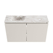 MONDIAZ TURE-DLUX Meuble toilette - 80cm - Linen - EDEN - vasque Glace - position gauche - 1 trou de robinet SW1103363