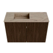 Mondiaz JOYA-DLUX 60cm toiletmeubel - kleur Walnut - Wastafel FAYE positie Links 1 kraangat kleur Arena. SW1424320
