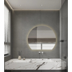 Saniclass Aura Miroir de salle de bains - 120x102cm - demi-circulaire - horizontal / vertical - éclairage LED indirect - chauffage miroir - infrarouge SW1152324