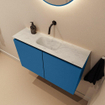 MONDIAZ TURE-DLUX Meuble WC 80 cm Jeans. EDEN lavabo Opalo position milieu. Sans trou de robinet. SW1104364