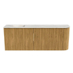 Mondiaz JOYA-DLUX 111.6cm toiletmeubel - ronding rechts kleur Oak - Wastafel FAYE positie Links 1 kraangat kleur Ostra. SW1422288