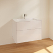 Villeroy & Boch Finion meuble bas pour lavabo - avec 2 tiroirs et 79.6x59.1x49.8cm - pour lavabo meuble 4164 80/81/84 blanc brillant SW106675