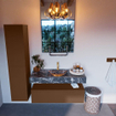 Mondiaz ALAN-DLUX Ensemble de meuble - 110cm - meuble Rust mat - 1 tiroir - Lavabo Cloud Lava suspendu - vasque Centre - 1 trou de robinet SW808320