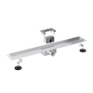 Fortifura Galeria douchegoot - 140cm - met rooster - met vloerflens - Geborsteld Gunmetal PVD SW767443